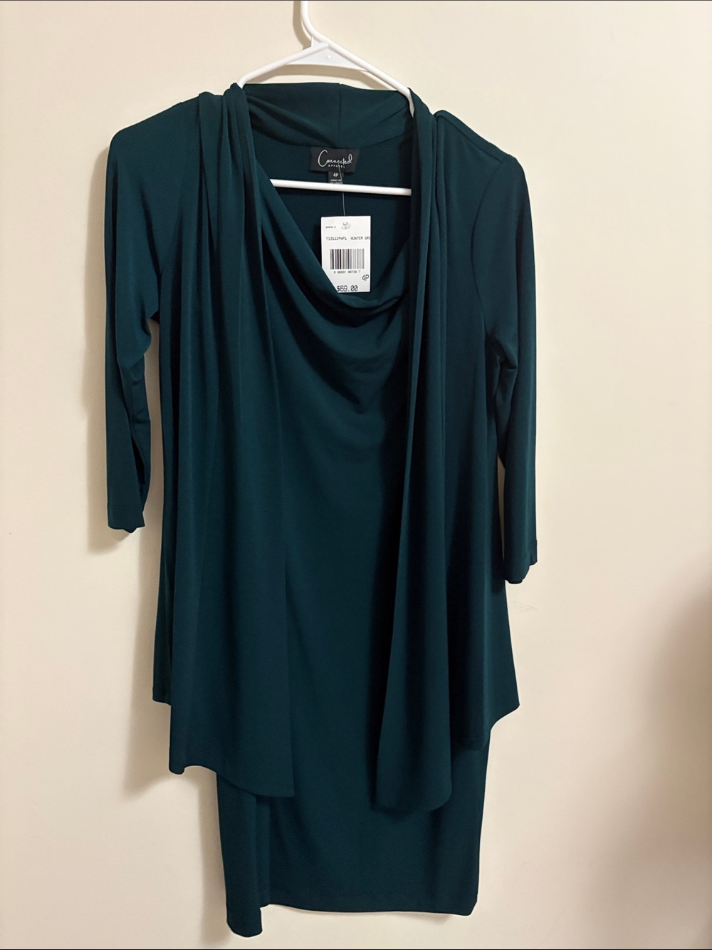 connected apparel Deep Teal Cowl Neck Dress